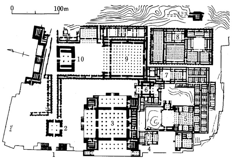 ペルセポリスの宮殿平面図